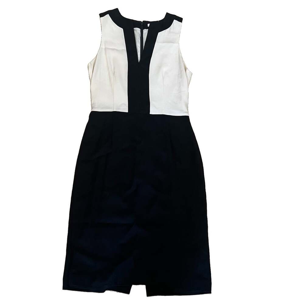 Banana Republic Women’s Colorblock Sheath Dress Size 4 Black White Career Lined